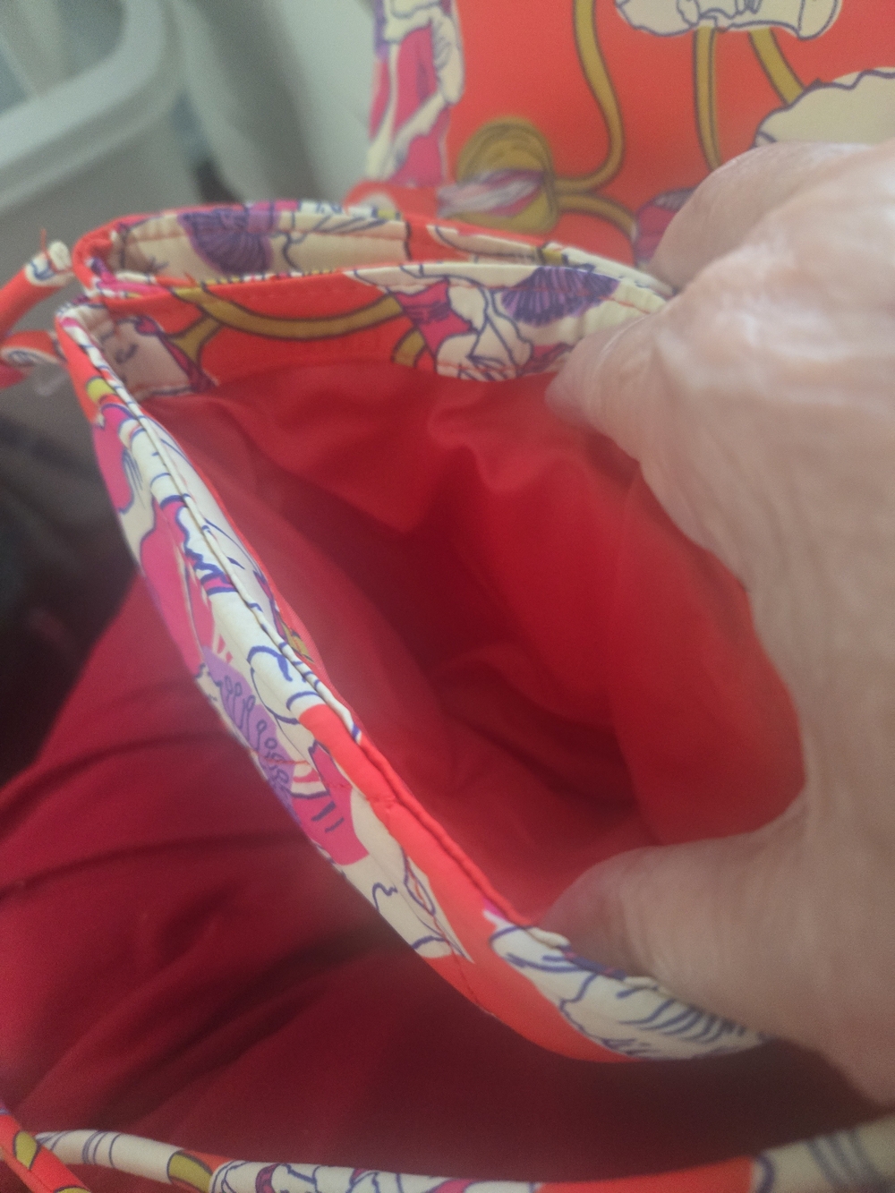 Vera Bradley Baird Hipster Shoulder Bag Swirling Poppies - Picture 7 of 7